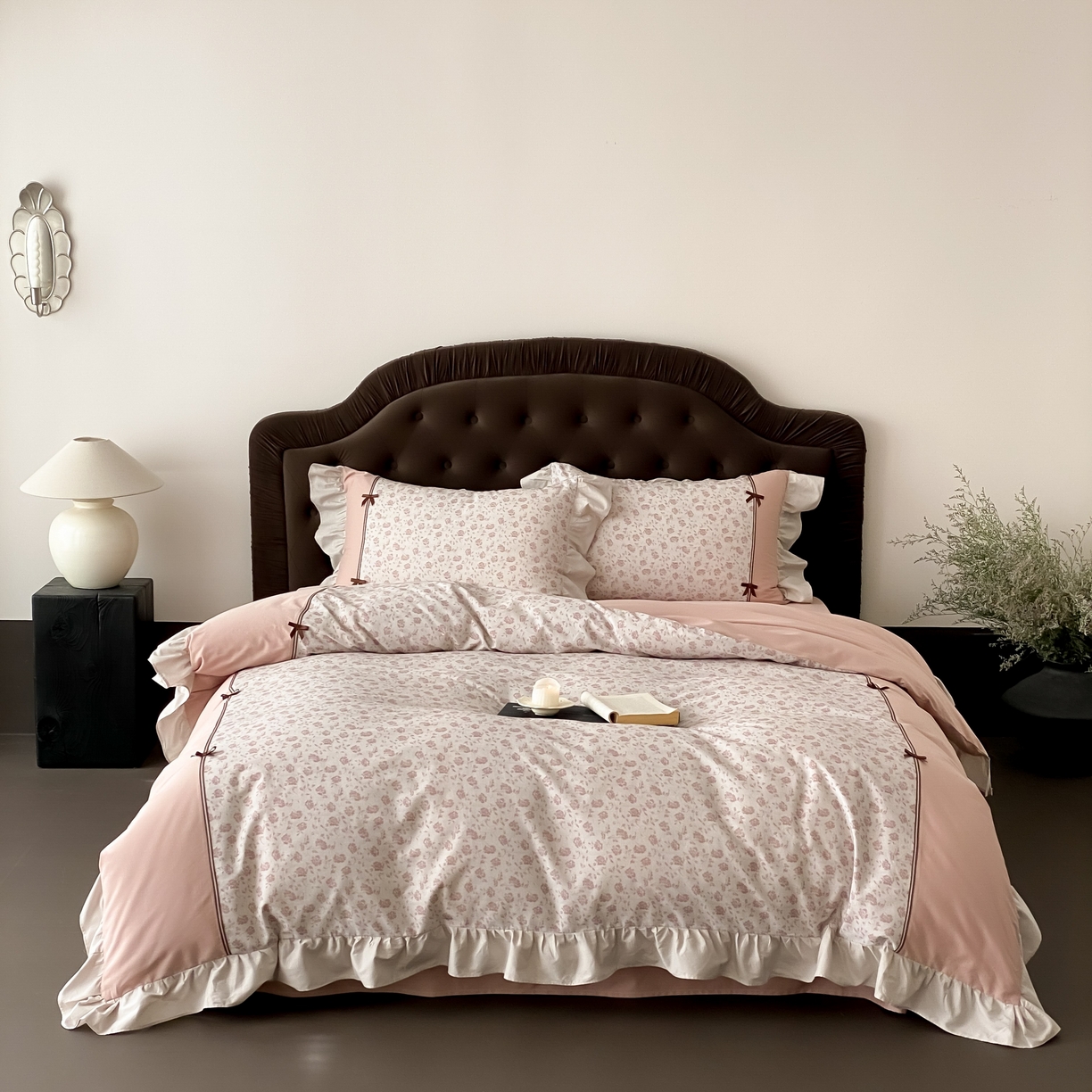 91家纺网 家纺一手货源 找家纺 曼布缇 2025新款法式碎花加厚全棉纯棉磨毛四件套珍妮（会员减20，券后控价358起） 珍妮-雅粉