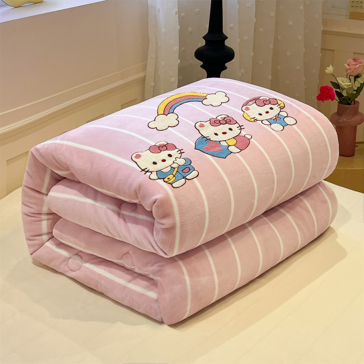 91家纺网 家纺一手货源 找家纺 （总）星座家纺 2025新品牛奶绒毛巾绣冬被 被子被芯