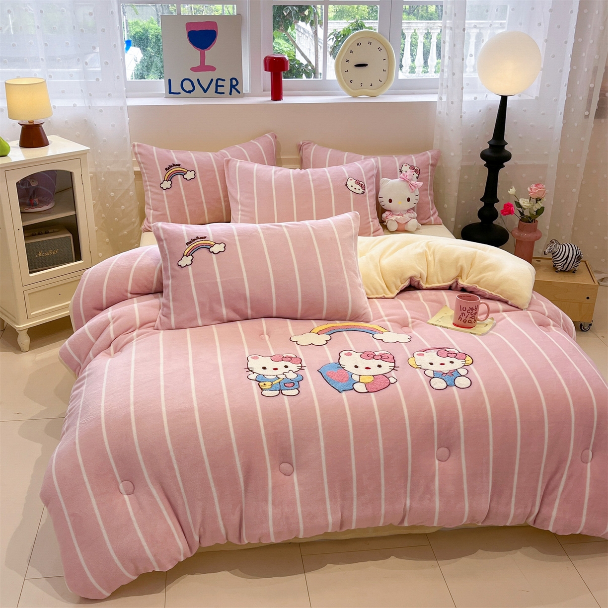 91家纺网 家纺一手货源 找家纺 星座家纺 2025新品牛奶绒毛巾绣冬被 被子被芯 冬被-彩虹梦乡