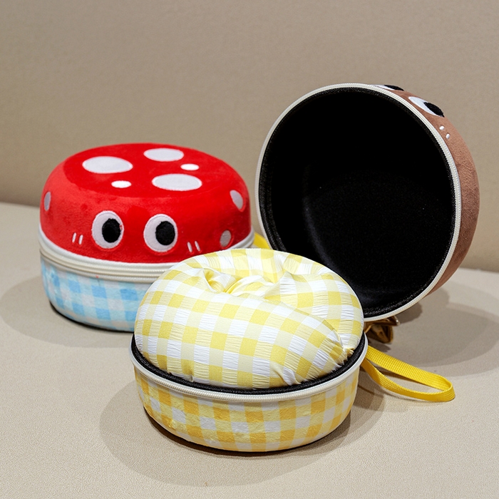 91家纺网 家纺一手货源 找家纺 仟亿莱 2025新款果蔬记忆棉u枕套盒 香菇黄格收纳