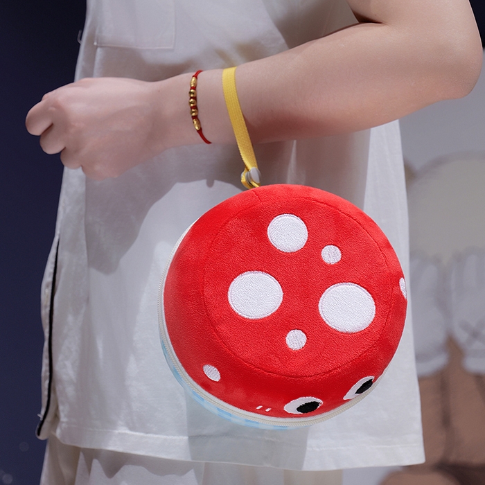 91家纺网 家纺一手货源 找家纺 仟亿莱 2025新款果蔬记忆棉u枕套盒 红蘑菇蓝格收纳