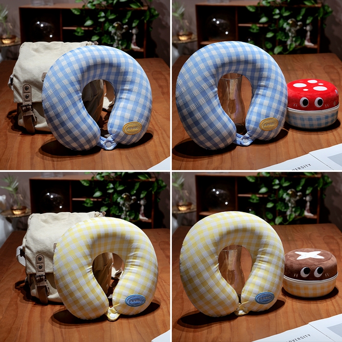 91家纺网 家纺一手货源 找家纺 仟亿莱 2025新款果蔬记忆棉u枕套盒 记忆蓝格果蔬