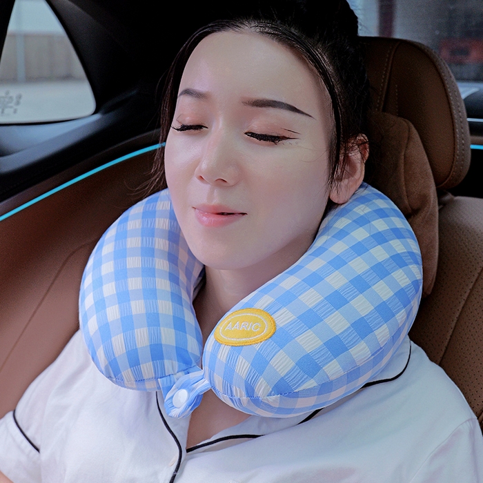 91家纺网 家纺一手货源 找家纺 仟亿莱 2025新款果蔬记忆棉u枕套盒 记忆蓝格果蔬