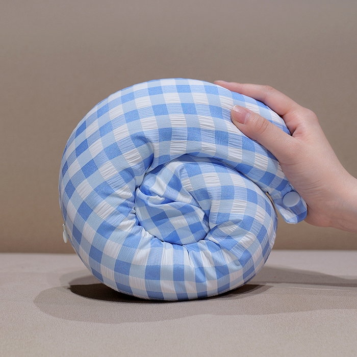 91家纺网 家纺一手货源 找家纺 仟亿莱 2025新款果蔬记忆棉u枕套盒 记忆蓝格果蔬