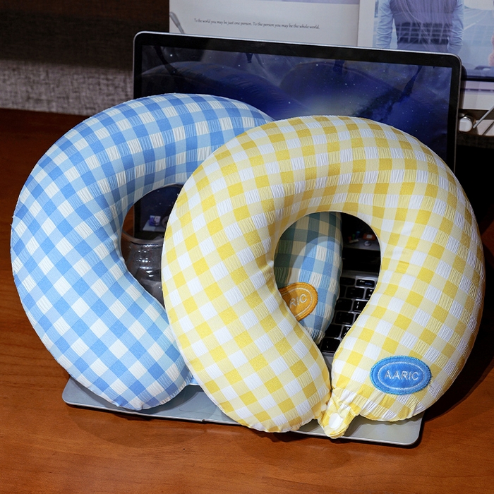 91家纺网 家纺一手货源 找家纺 仟亿莱 2025新款果蔬记忆棉u枕套盒 记忆蓝格果蔬