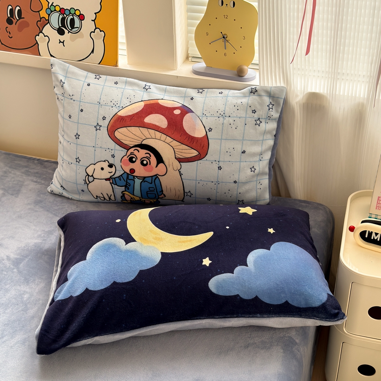 91家纺网 家纺一手货源 找家纺 一霖家纺 2025新款大版卡通牛奶绒四件套 星空小新