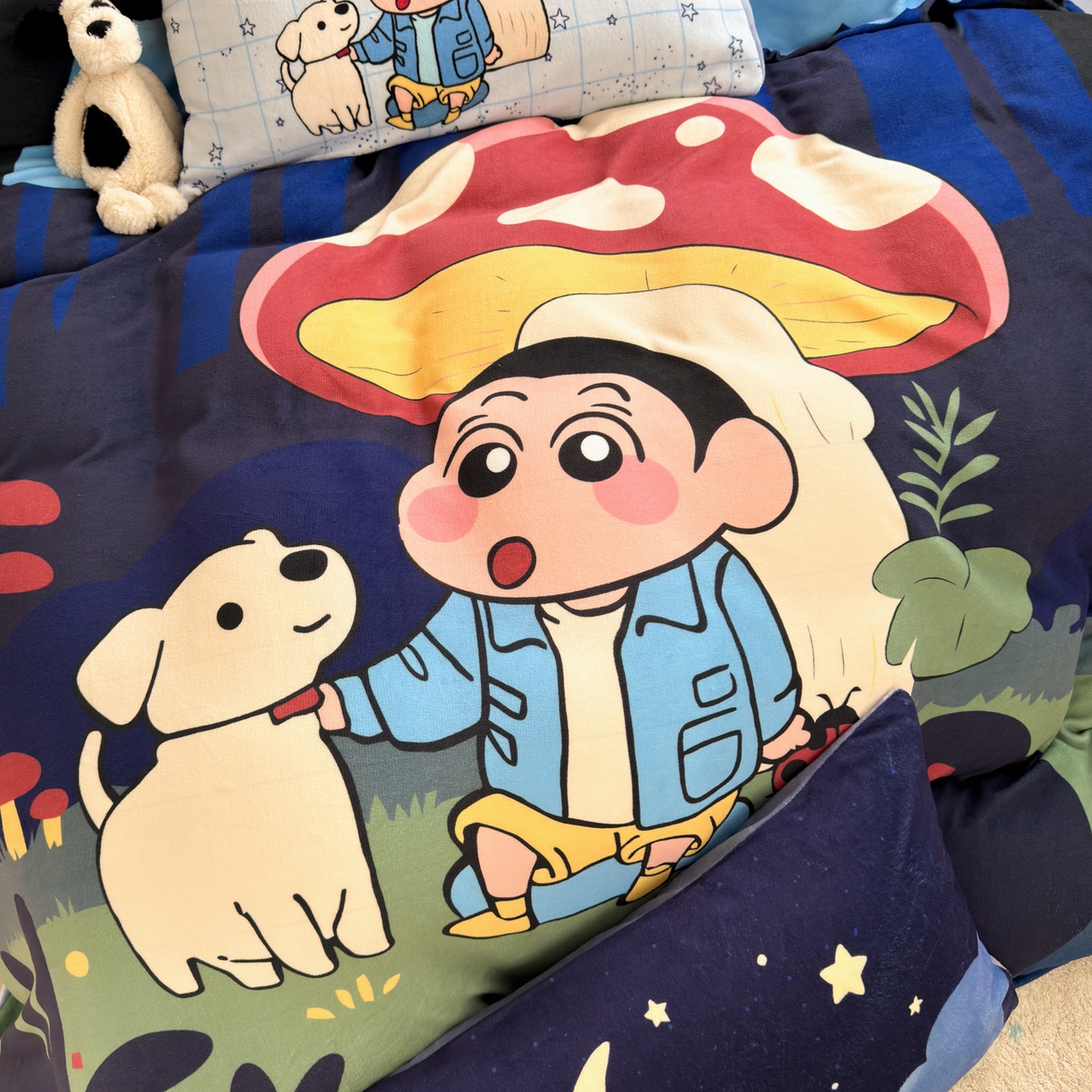 91家纺网 家纺一手货源 找家纺 一霖家纺 2025新款大版卡通牛奶绒四件套 星空小新