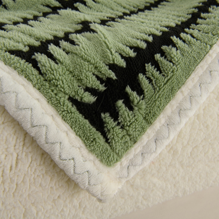 91家纺网 家纺一手货源 找家纺 圣靓 2025新款阳离子双面舒棉绒盖毯毛毯 杉影茶绿