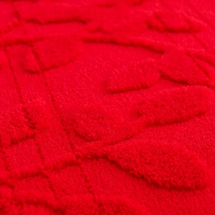 91家纺网 家纺一手货源 找家纺 圣靓 2025新款加厚塔芙绒叶语双层毯子毛毯 叶语红
