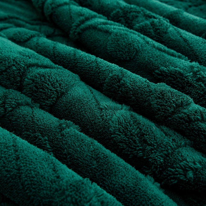 91家纺网 家纺一手货源 找家纺 圣靓 2025新款加厚塔芙绒叶语双层毯子毛毯 叶语绿