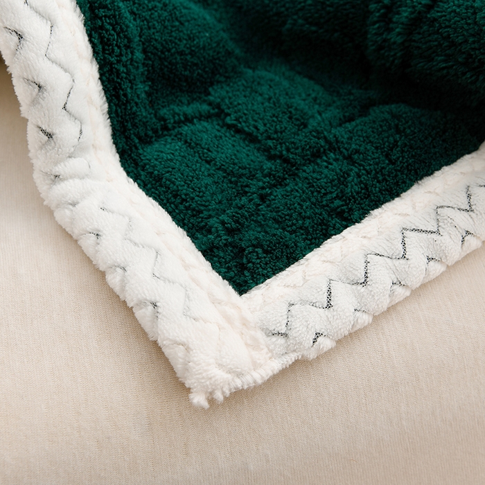 91家纺网 家纺一手货源 找家纺 圣靓 2025新款加厚塔芙绒叶语双层毯子毛毯 叶语绿