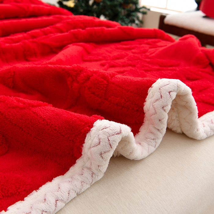 91家纺网 家纺一手货源 找家纺 （总）圣靓 2025新款加厚塔芙绒叶语双层毯子毛毯