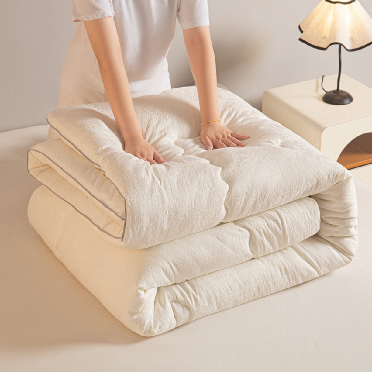 91家纺网 家纺一手货源 找家纺 （总）爱彼家纺 2025新款发财树提花大豆被被子被芯加厚冬被春秋被夏被子被芯