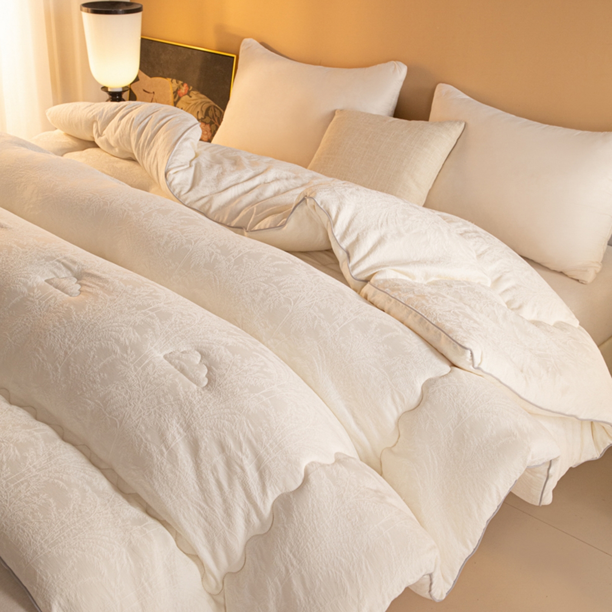 91家纺网 家纺一手货源 找家纺 （总）爱彼家纺 2025新款发财树提花大豆被被子被芯加厚冬被春秋被夏被子被芯