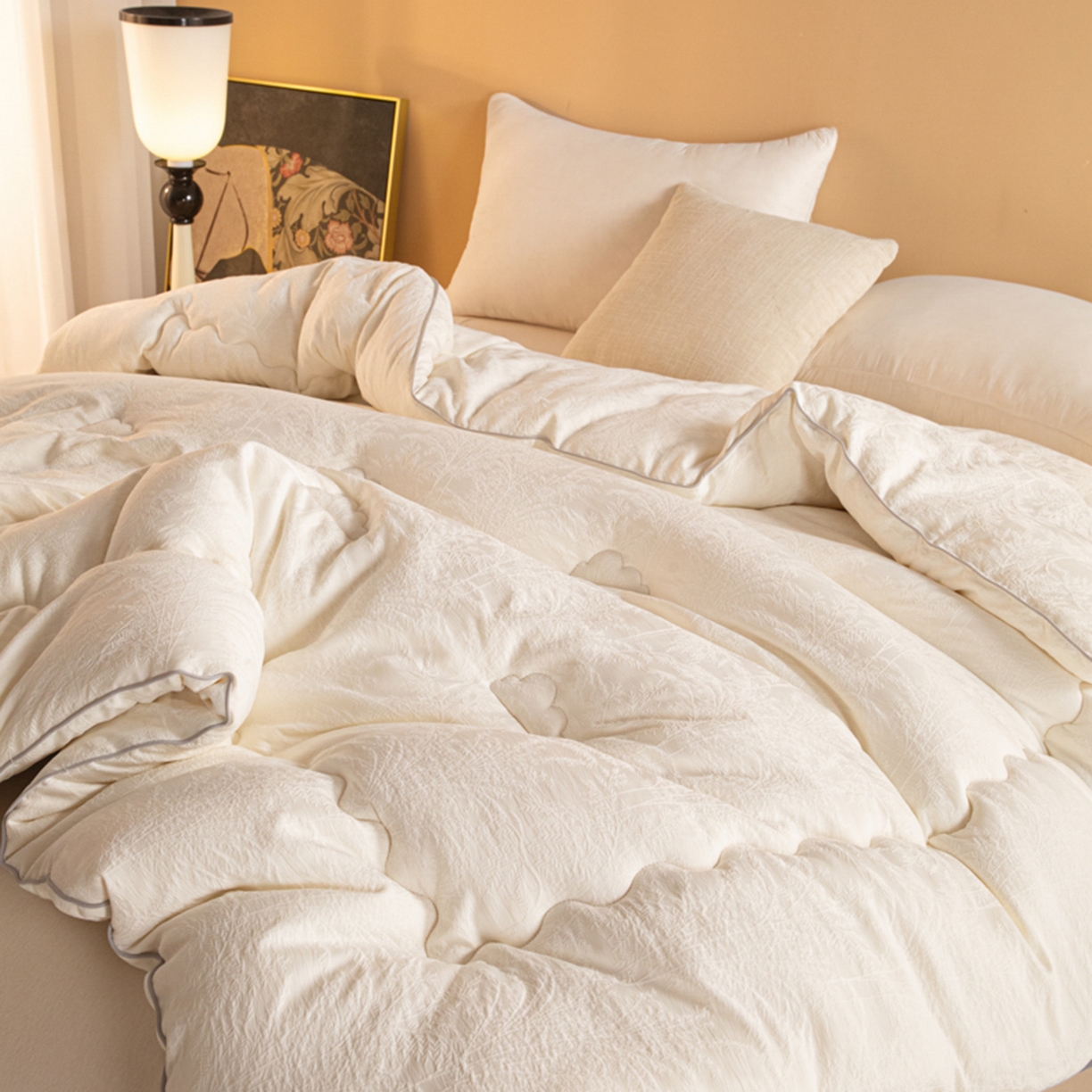 91家纺网 家纺一手货源 找家纺 （总）爱彼家纺 2025新款发财树提花大豆被被子被芯加厚冬被春秋被夏被子被芯