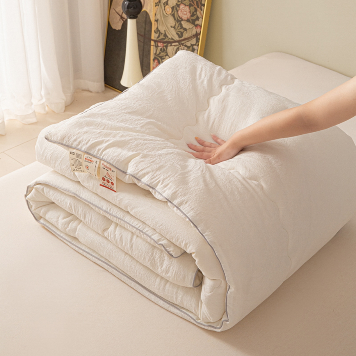 91家纺网 家纺一手货源 找家纺 （总）爱彼家纺 2025新款发财树提花大豆被被子被芯加厚冬被春秋被夏被子被芯