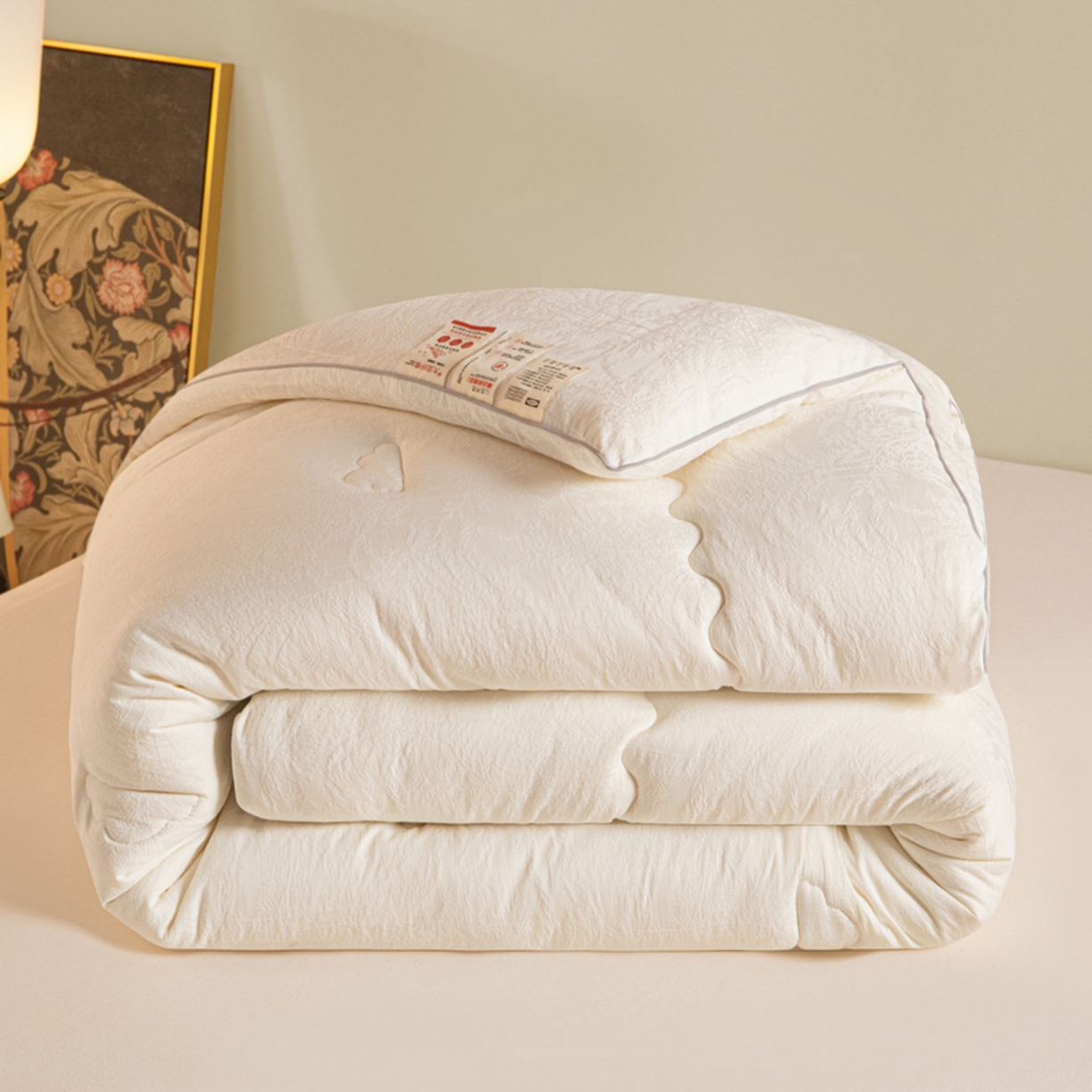 91家纺网 家纺一手货源 找家纺 （总）爱彼家纺 2025新款发财树提花大豆被被子被芯加厚冬被春秋被夏被子被芯