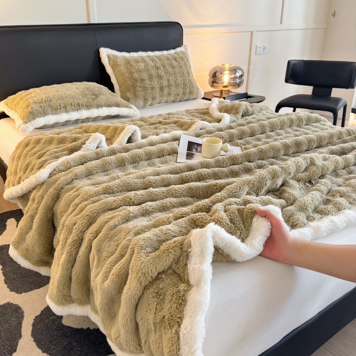 91家纺网 家纺一手货源 找家纺 （总）2025新款泡泡绒毛毯仿兔毛绒毛毯毯子