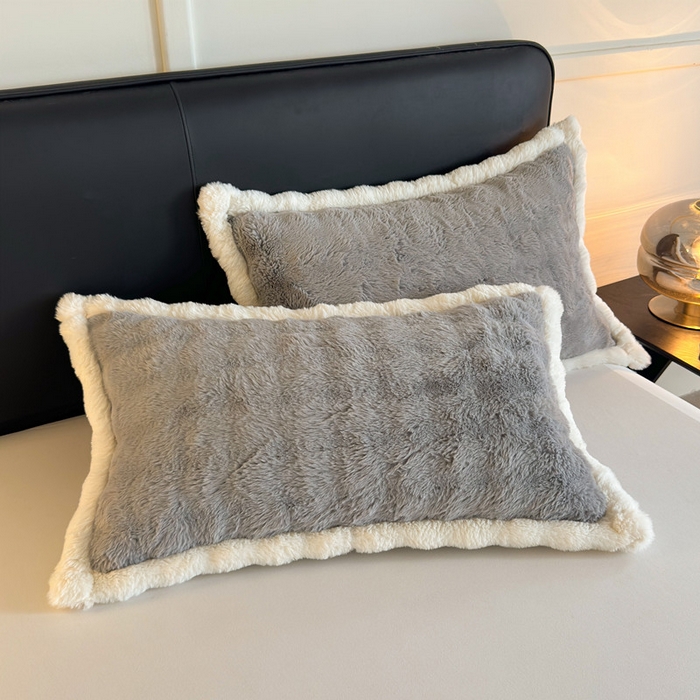 91家纺网 家纺一手货源 找家纺 2025新款泡泡绒毛毯仿兔毛绒毛毯毯子 科伦娜兔毛绒-灰