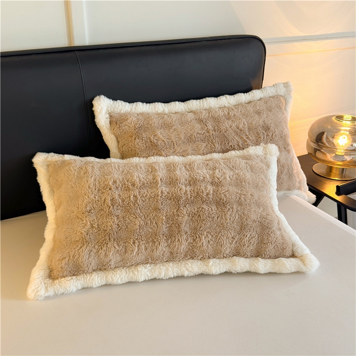 91家纺网 家纺一手货源 找家纺 2025新款泡泡绒毛毯仿兔毛绒毛毯毯子 科伦娜兔毛绒-咖