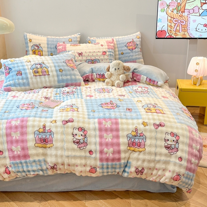 91家纺网 家纺一手货源 找家纺 （总）金梦拉家纺 2025直播爆款泡泡绒印花系列加厚牛奶绒四件套,草莓熊熊,粉蝶飞,小幸运,斯佳丽,柔雾紫韵,梦幻星空,梦幻丁香,绿色心情,幻影灰调,花影,黑白喵,粉花烟雨,粉花开,蜜桃心动,粉调蝴蝶结,蝶影灰,心晴,星动力,熊猫咖,熊猫绿,樱花雪山,紫蔷薇,碎花萌友,甜心小猫