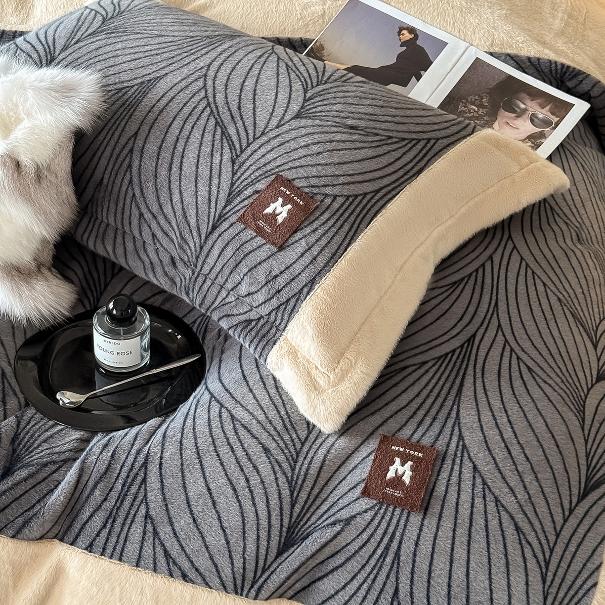 91家纺网 家纺一手货源 找家纺 （总）懒猫家纺 2025新款轻奢拼角欧貂绒系列四件套