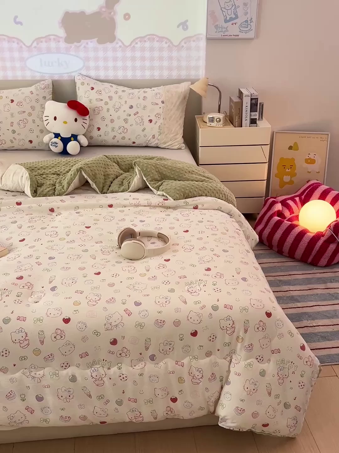 91家纺网 家纺一手货源 找家纺 昊川家纺 2025新款云感针织全棉花边豆豆被春秋被冬被被子被芯 甜品猫星球