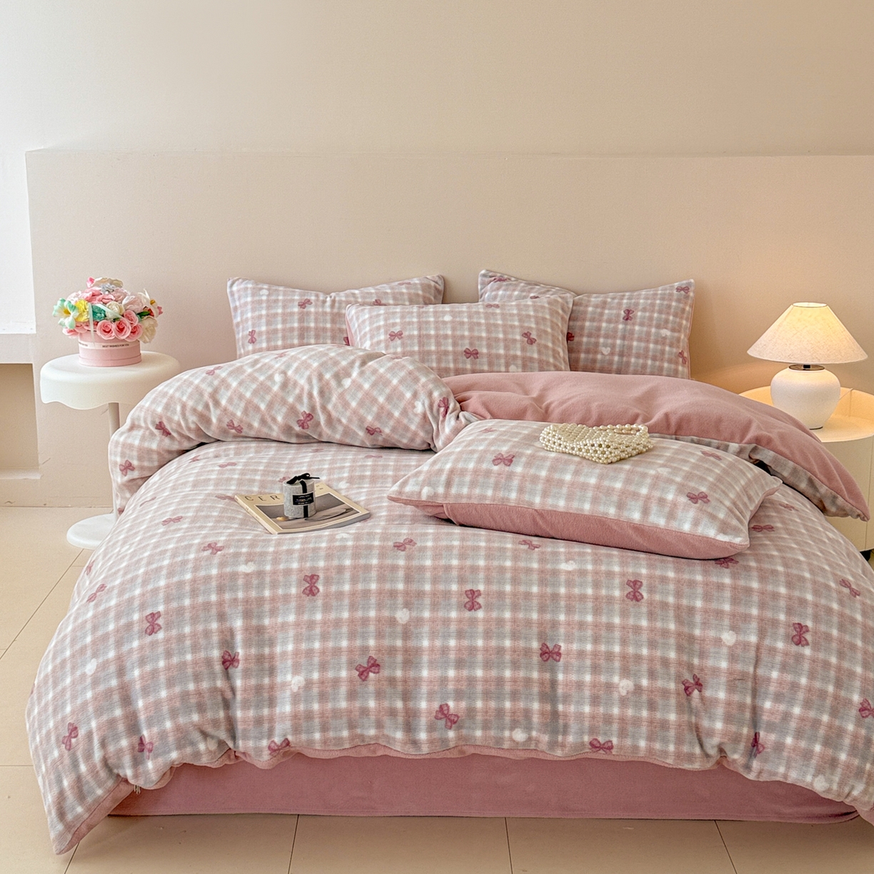 91家纺网 家纺一手货源 找家纺 （总）懒猫家纺 2025新款印花海獭绒加厚保暖四件套