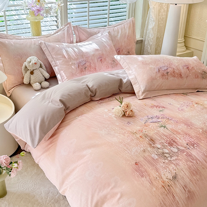 91家纺网 家纺一手货源 找家纺 巧玲珑 2025新款100%数码印花生态AB版四件套 D秋恋