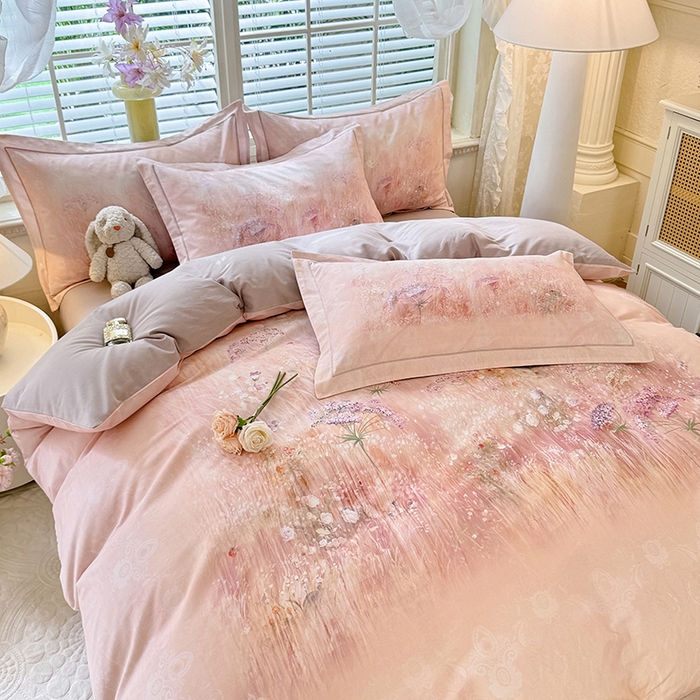 91家纺网 家纺一手货源 找家纺 巧玲珑 2025新款100%数码印花生态AB版四件套 D秋恋