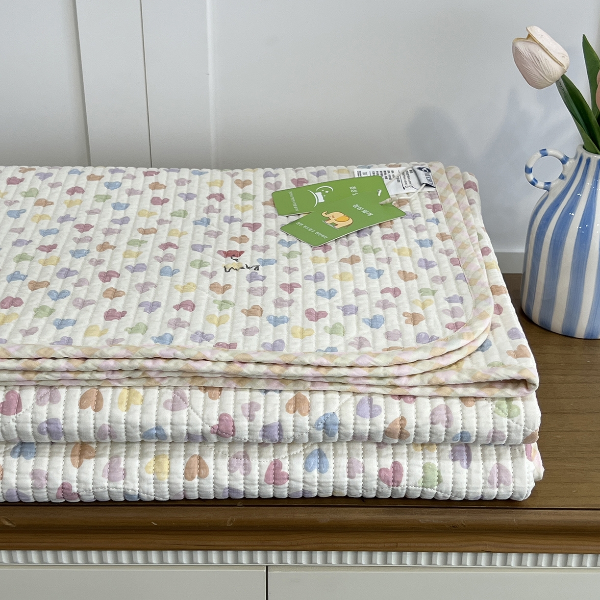 91家纺网 家纺一手货源 找家纺 沐纯家居 2025新款跑量款双面纯棉印花水洗床盖 爱之语