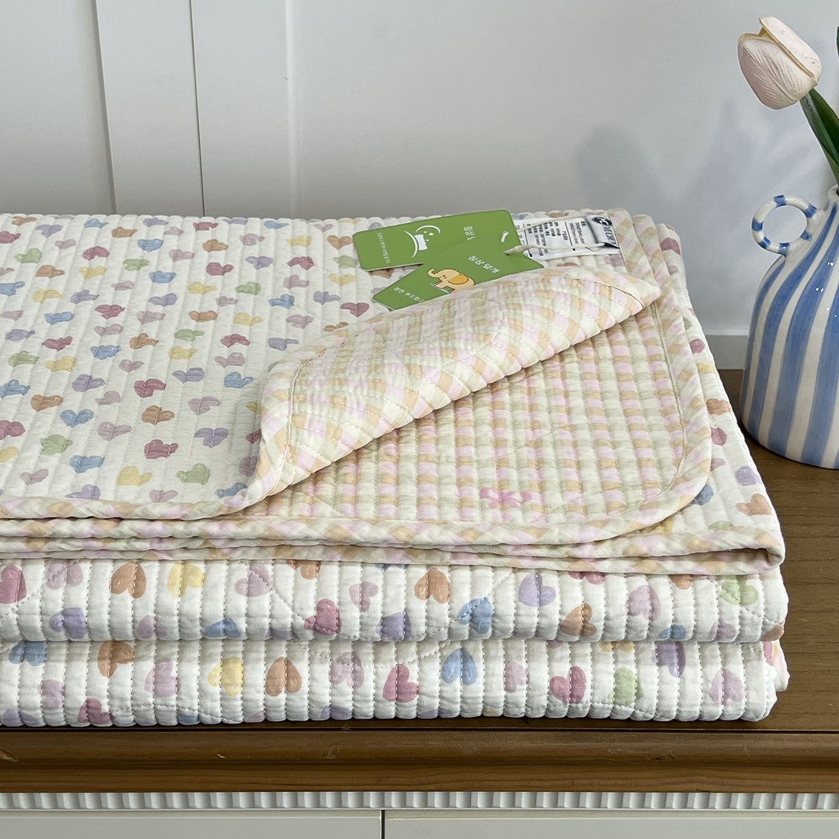 91家纺网 家纺一手货源 找家纺 沐纯家居 2025新款跑量款双面纯棉印花水洗床盖 爱之语