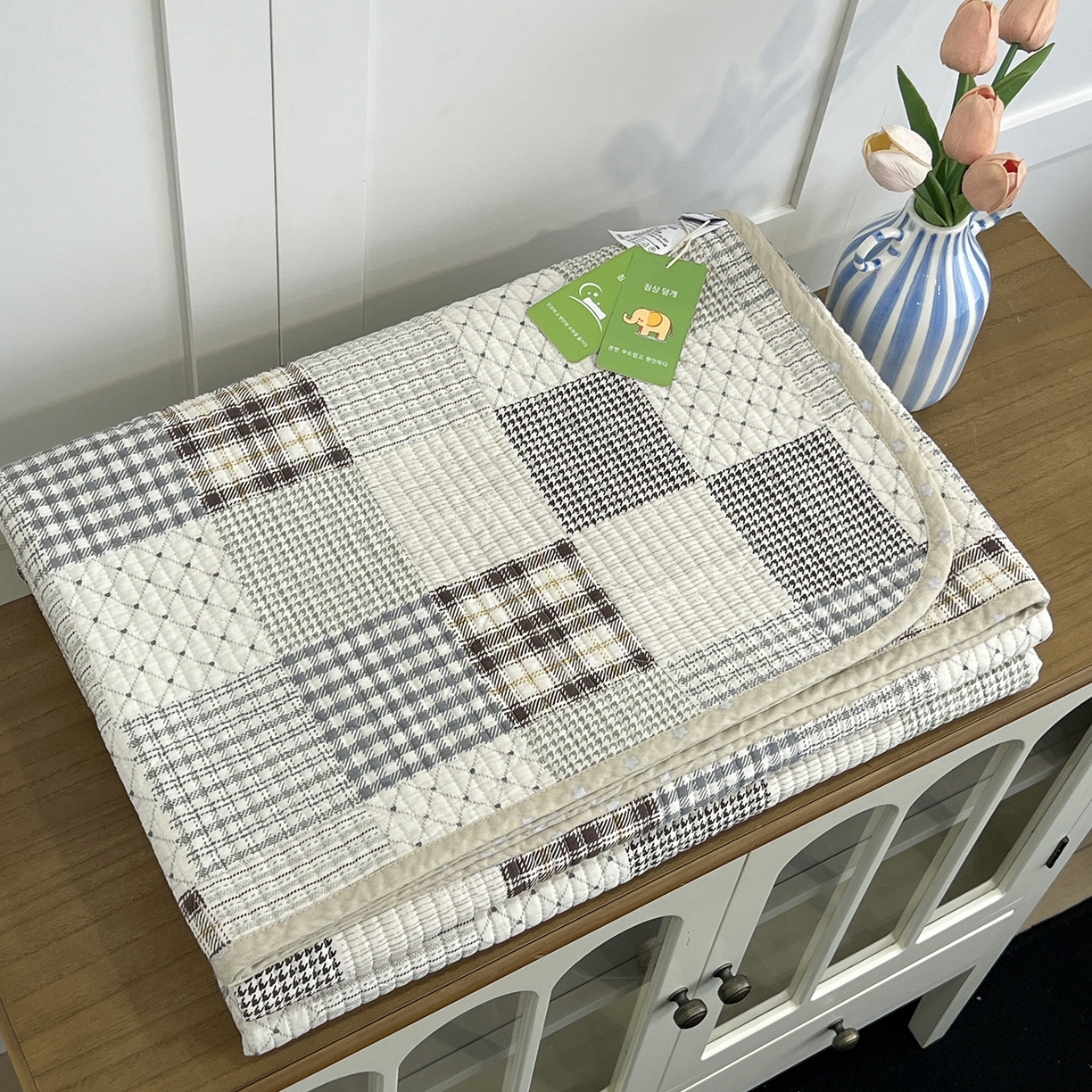 91家纺网 家纺一手货源 找家纺 沐纯家居 2025新款跑量款双面纯棉印花水洗床盖 布依格-米