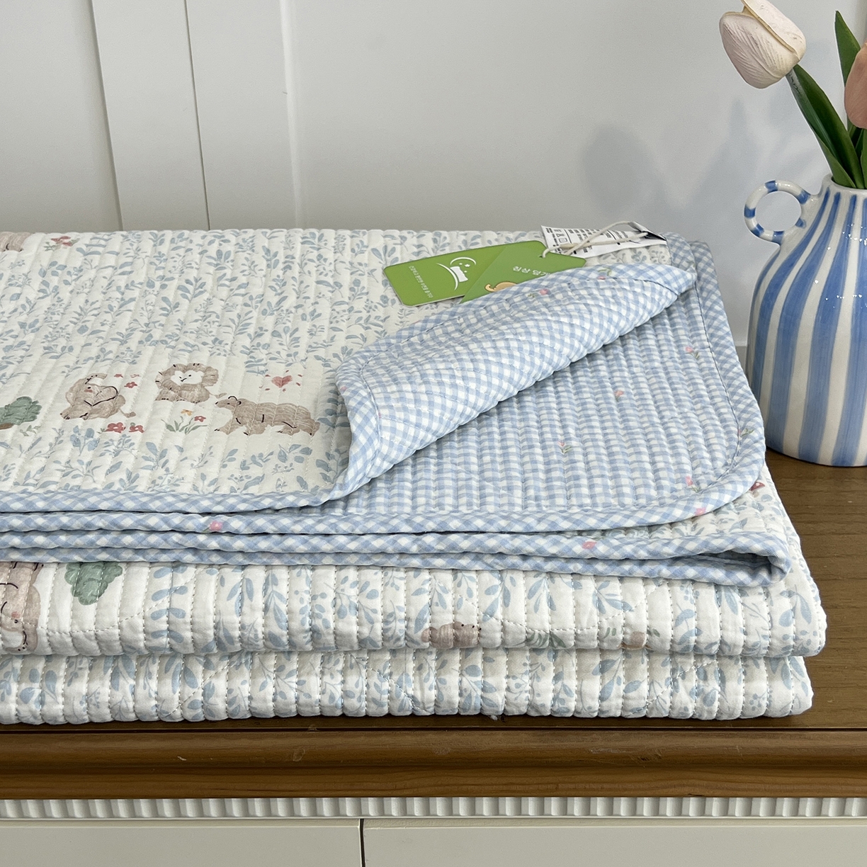 91家纺网 家纺一手货源 找家纺 沐纯家居 2025新款跑量款双面纯棉印花水洗床盖 丛草集