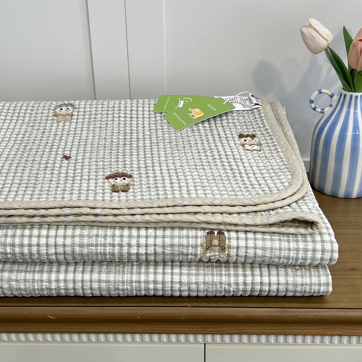 91家纺网 家纺一手货源 找家纺 沐纯家居 2025新款跑量款双面纯棉印花水洗床盖 小萌人