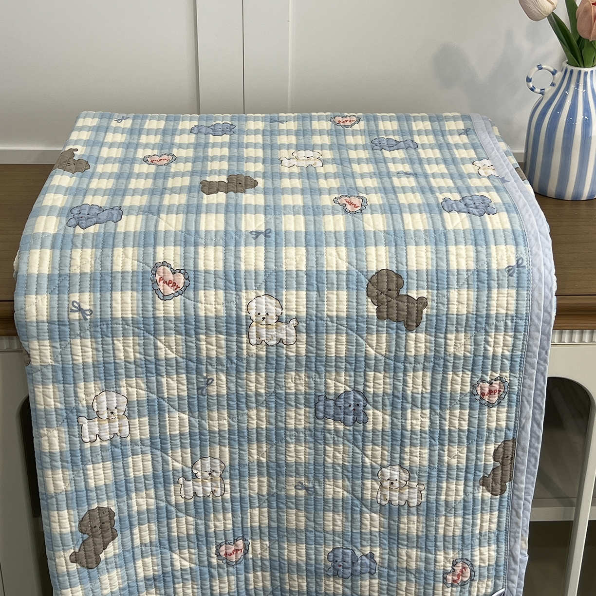 91家纺网 家纺一手货源 找家纺 沐纯家居 2025新款跑量款双面纯棉印花水洗床盖 星愿旺旺