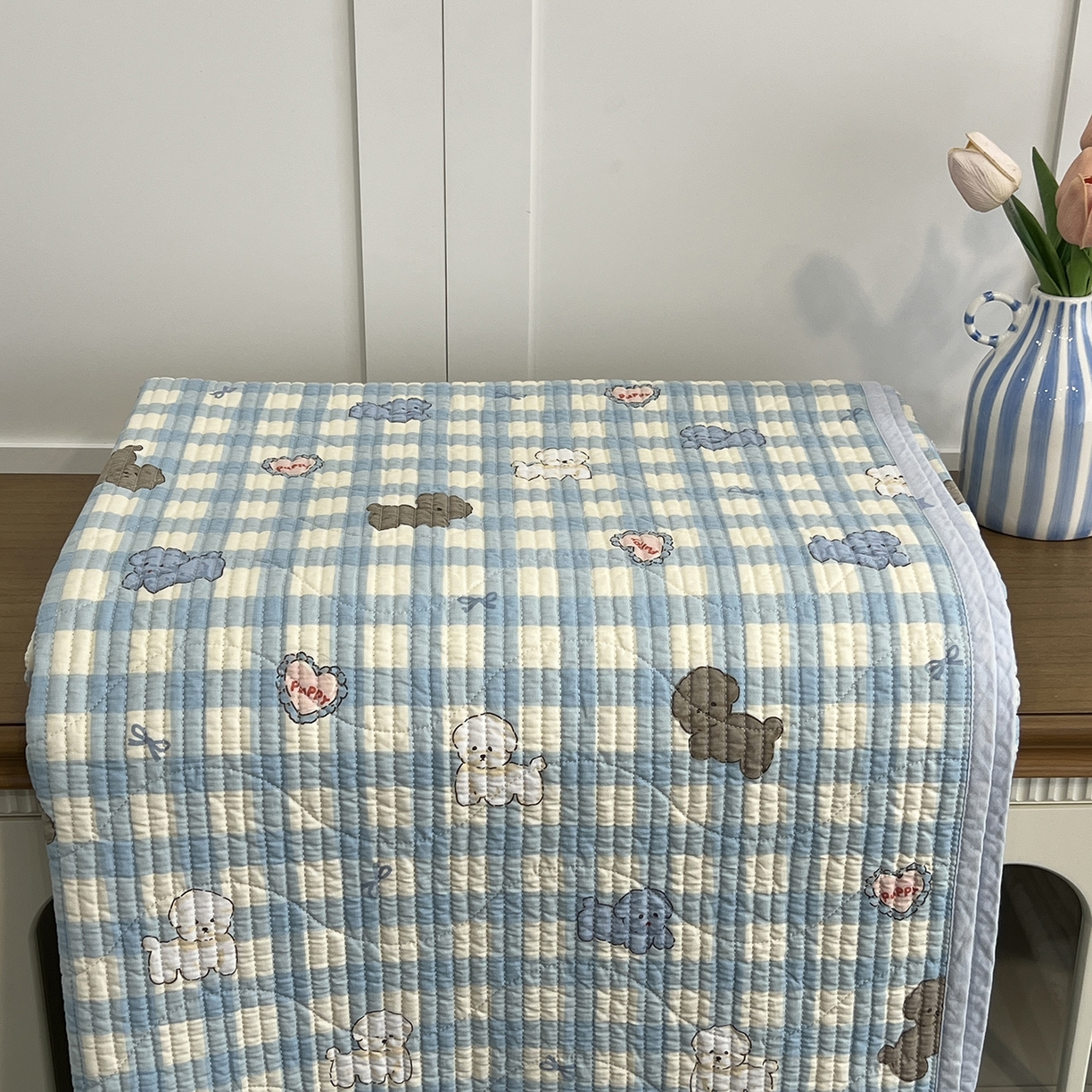 91家纺网 家纺一手货源 找家纺 沐纯家居 2025新款跑量款双面纯棉印花水洗床盖 星愿旺旺