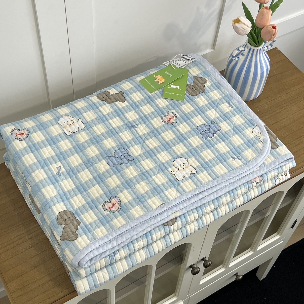 91家纺网 家纺一手货源 找家纺 沐纯家居 2025新款跑量款双面纯棉印花水洗床盖 星愿旺旺