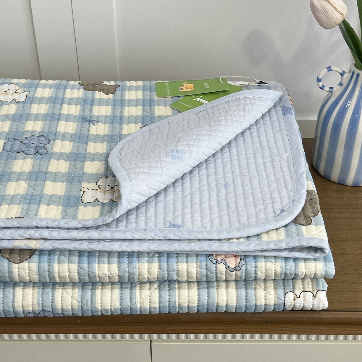 91家纺网 家纺一手货源 找家纺 沐纯家居 2025新款跑量款双面纯棉印花水洗床盖 星愿旺旺