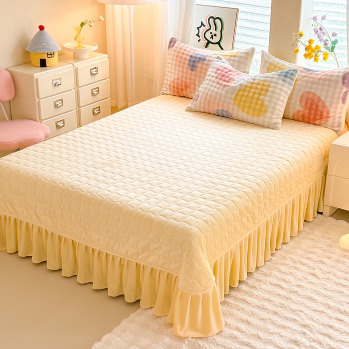 91家纺网 家纺一手货源 找家纺 （总）金盛皇朝家纺 2025新款高克重仿兔毛泡泡牛奶绒床单床盖单件三件四件套