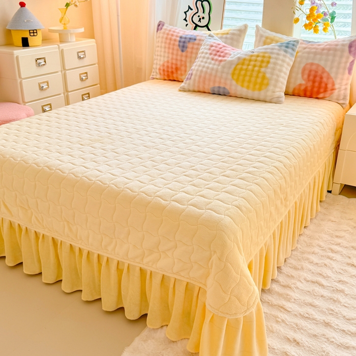 91家纺网 家纺一手货源 找家纺 （总）金盛皇朝家纺 2025新款高克重仿兔毛泡泡牛奶绒床单床盖单件三件四件套