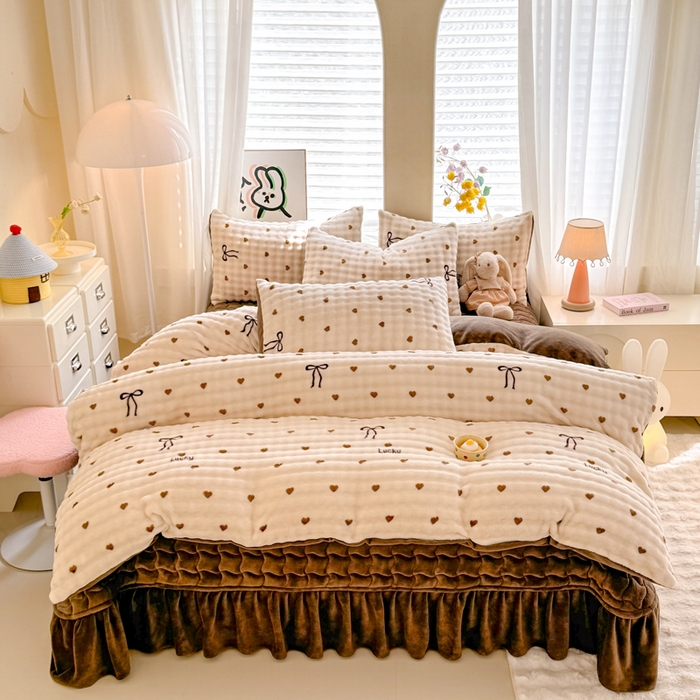 91家纺网 家纺一手货源 找家纺 （总）金盛皇朝家纺 2025新款高克重仿兔毛泡泡牛奶绒床单床盖单件三件四件套