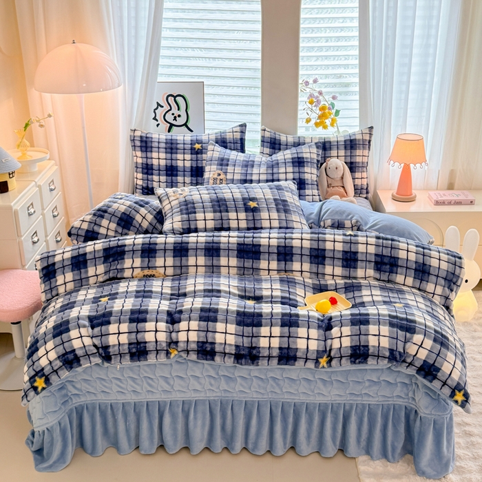 91家纺网 家纺一手货源 找家纺 （总）金盛皇朝家纺 2025新款高克重仿兔毛泡泡牛奶绒床单床盖单件三件四件套