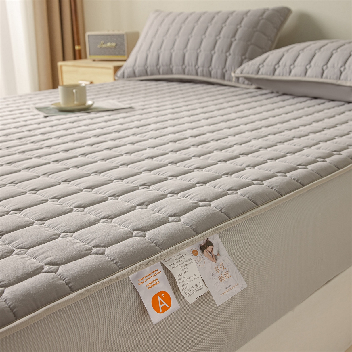 91家纺网 家纺一手货源 找家纺 （总）2025新款全棉牛奶绒双面款夹棉床笠