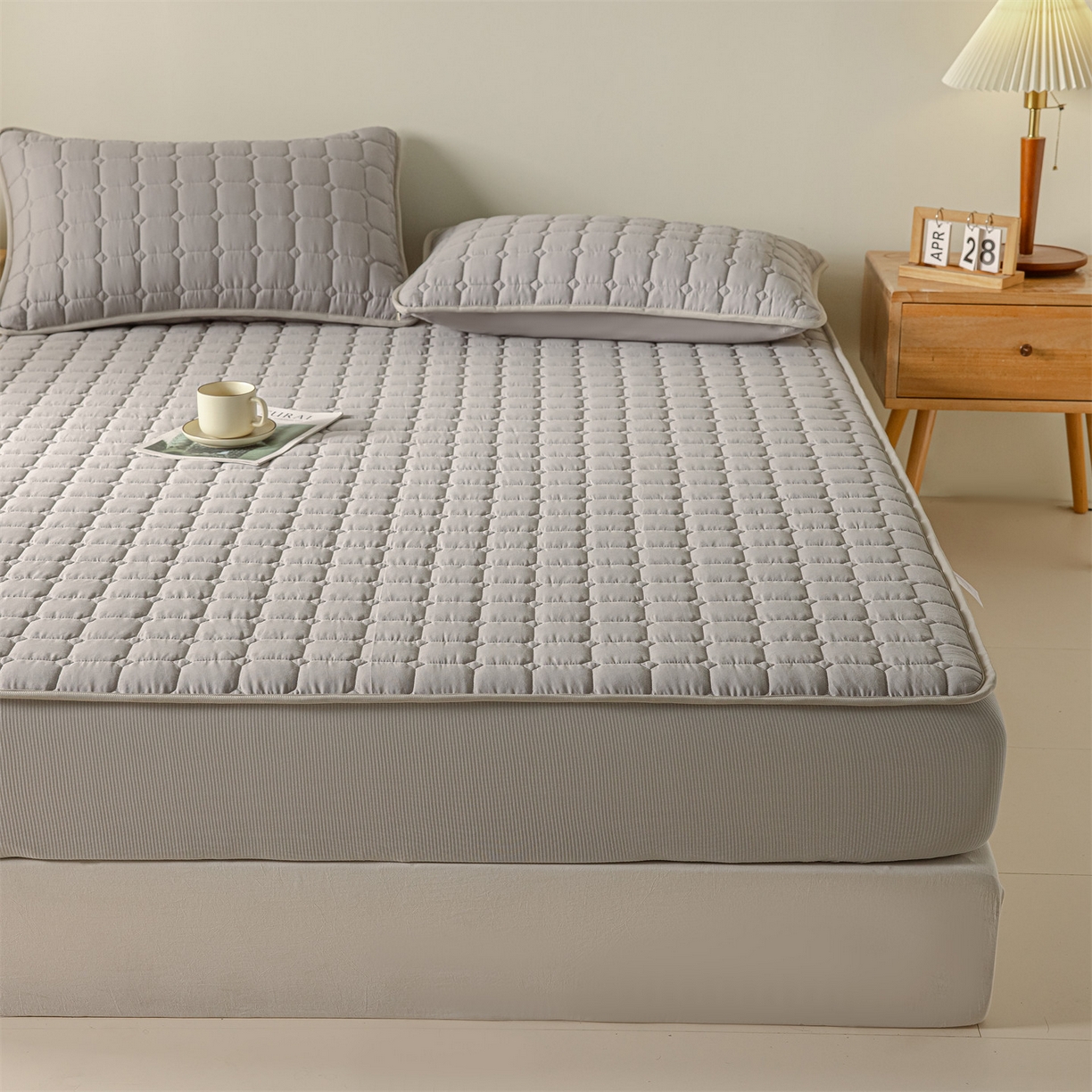 91家纺网 家纺一手货源 找家纺 （总）2025新款全棉牛奶绒双面款夹棉床笠