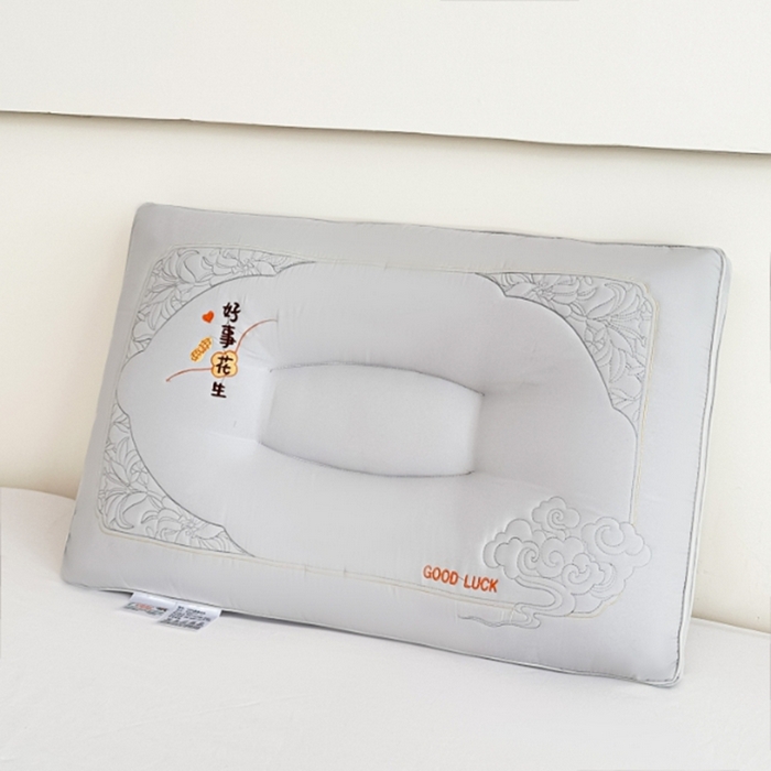 十仟家纺 2025新款亲肤枕头枕芯系列-好事花生 好事花生-灰