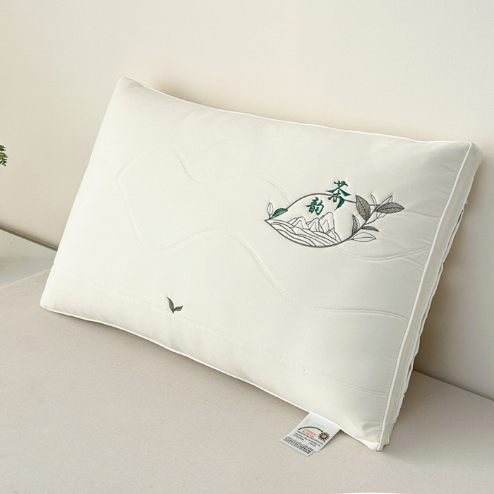 （总）十仟家纺 2025新款亲肤纯色茶韵枕枕头枕芯
