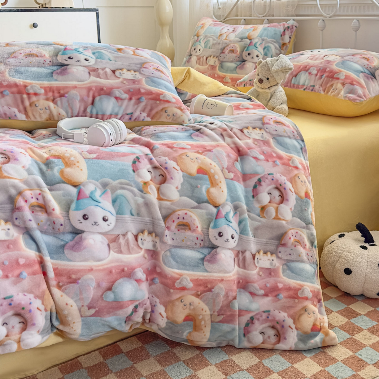 91家纺网 家纺一手货源 找家纺 （总）潮邦创意家居 2025新款5D数码牛奶绒印花系列四件套