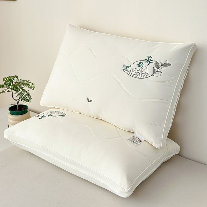 91家纺网 家纺一手货源 找家纺 （总）十仟家纺 2025新款亲肤纯色茶韵枕枕头枕芯