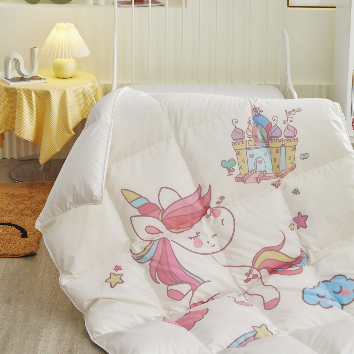 91家纺网 家纺一手货源 找家纺 暖羽屋羽绒馆 2025新款卡通国标95白鹅绒被芯羽绒被子1.5米 儿童羽绒被婴幼儿 学生鹅绒被 独角兽